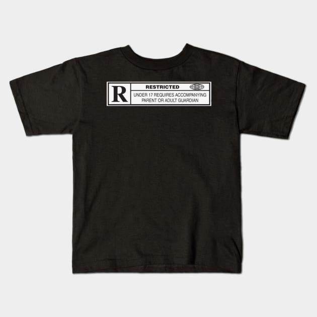 Restricted Rated R Kids T-Shirt by Evidence of the Machine